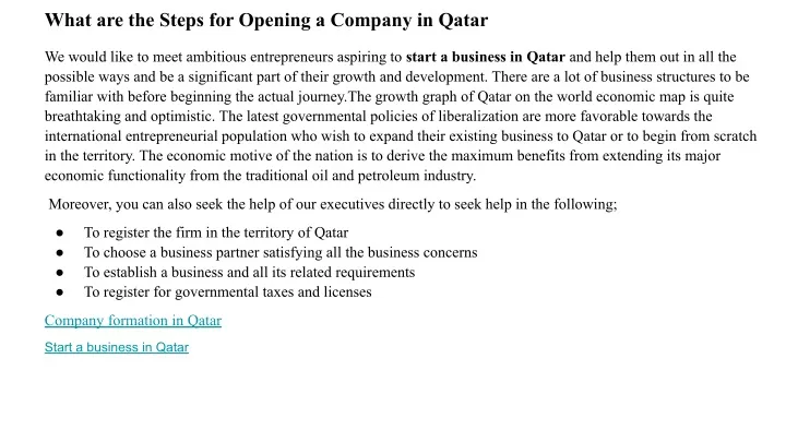 what are the steps for opening a company in qatar