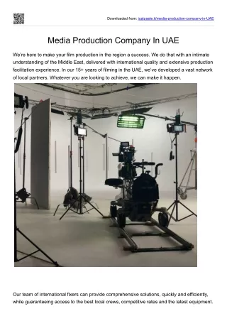 Media Production Company In UAE