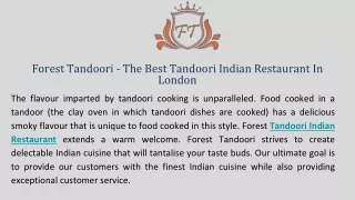 Forest Tandoori - The Best Tandoori Indian Restaurant In London