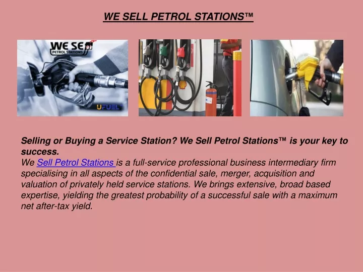 we sell petrol stations