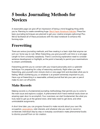 5 books Journaling Methods for Novices