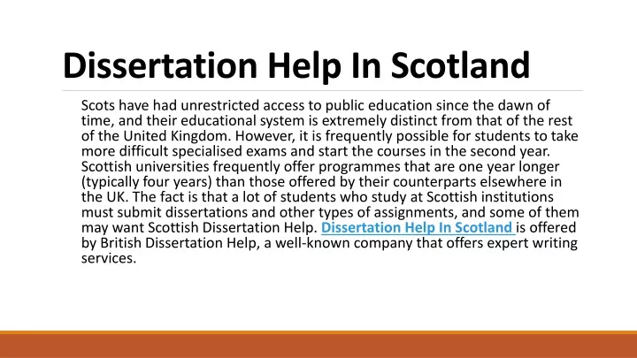 dissertation grades scotland