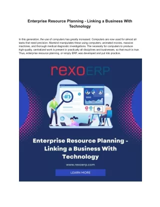enterprise resource planning linking a business