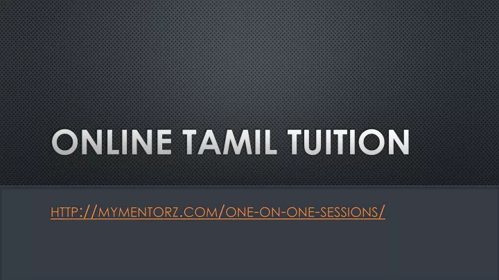 online tamil tuition