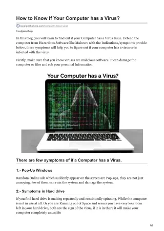 How to Know If Your Computer has a Virus