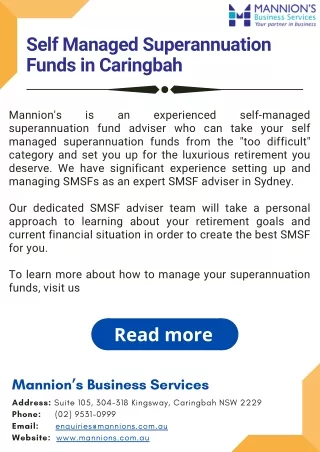 Self Managed Superannuation Funds in Caringbah