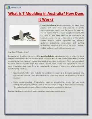 what is t moulding in australia how does it work