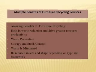 multiple benefits of furniture recycling services