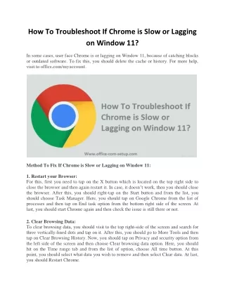 how to troubleshoot if chrome is slow or lagging