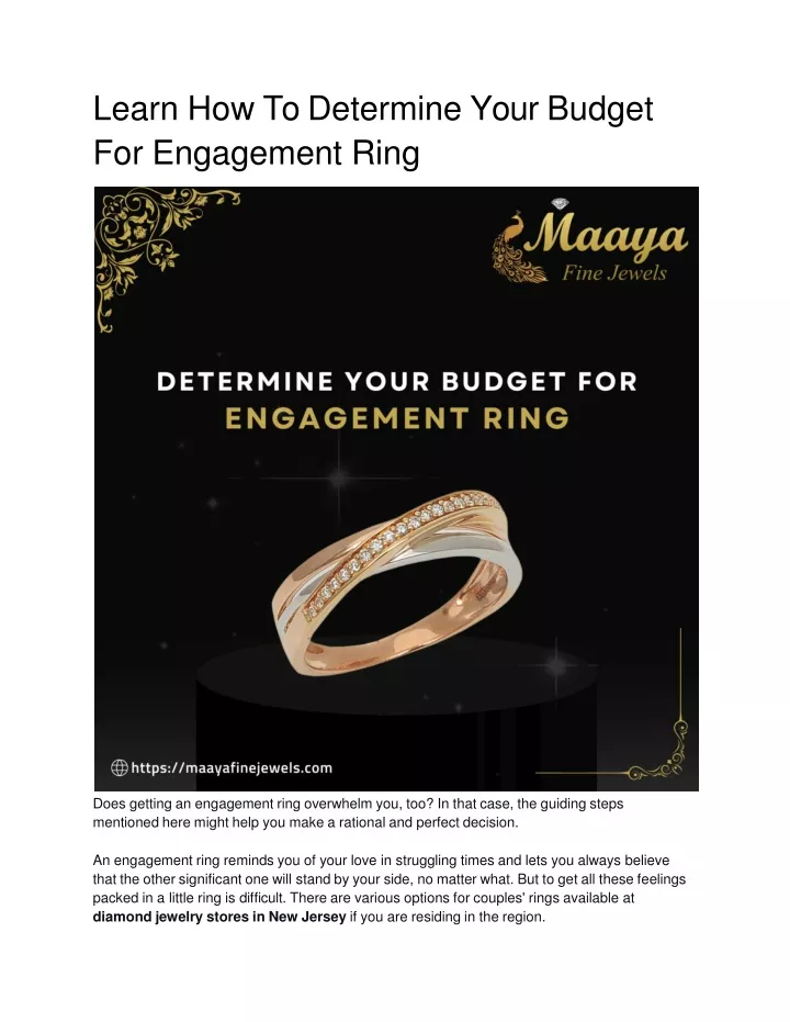 learn how to determine your budget for engagement ring