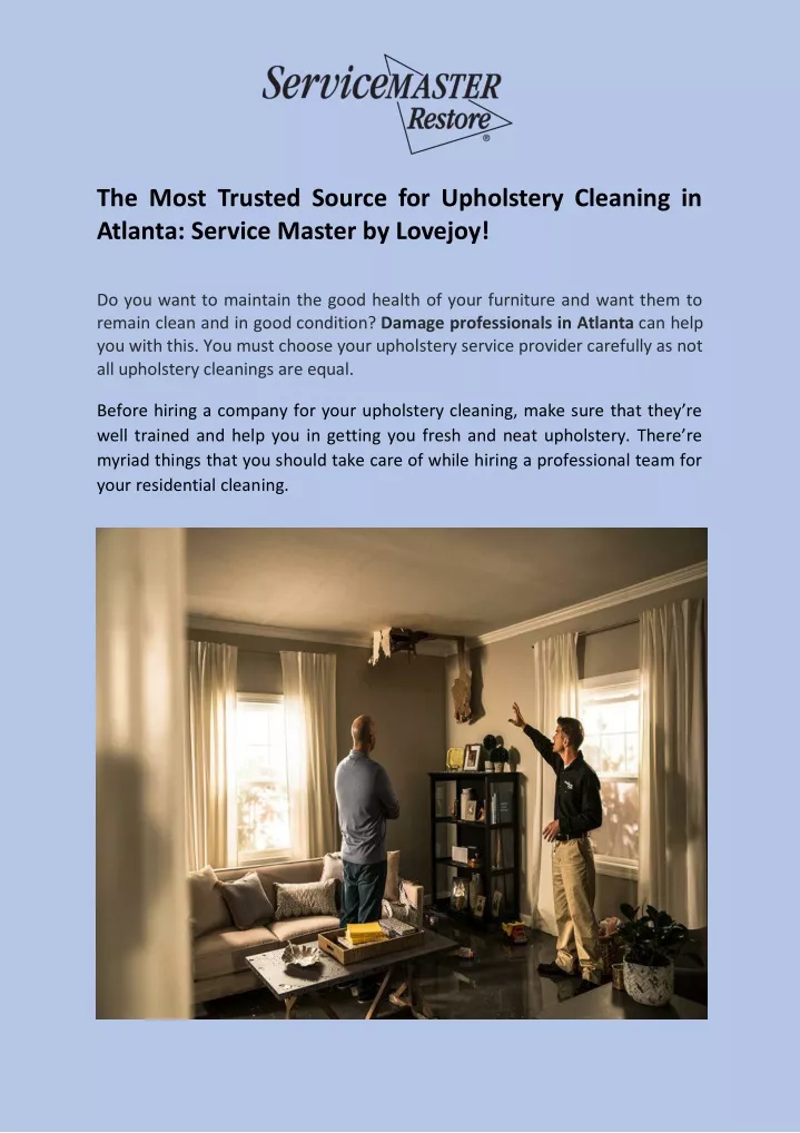 the most trusted source for upholstery cleaning