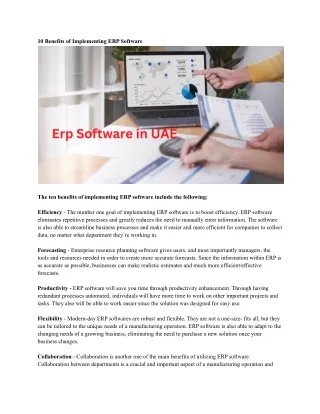 10 benefits of implementing erp software