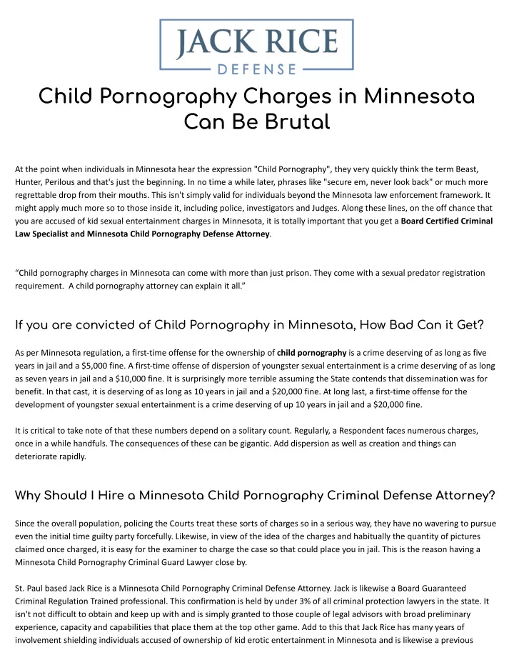 child pornography charges in minnesota