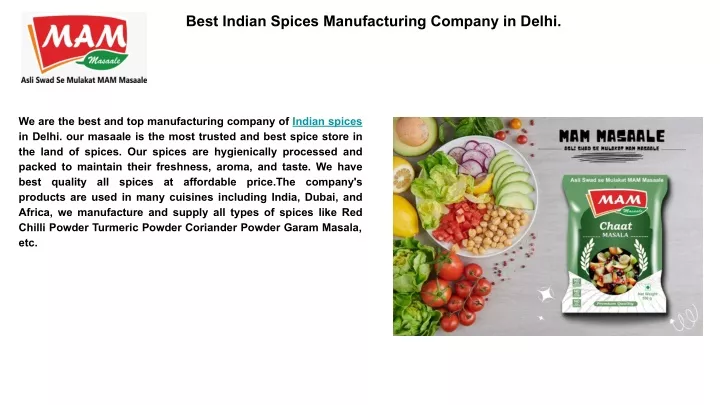 best indian spices manufacturing company in delhi