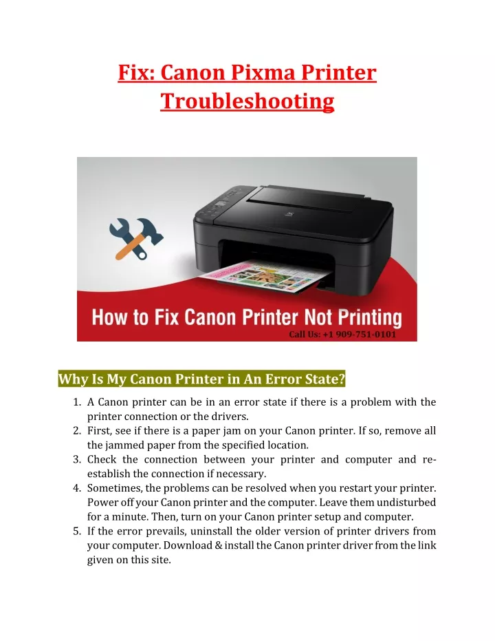 fix canon pixma printer troubleshooting
