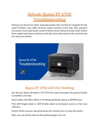 Fixing: Epson ET 4750 Troubleshooting
