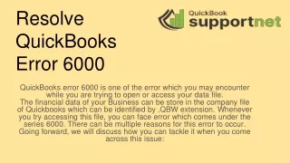 resolve quickbooks error 6000