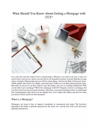 what should you know about getting a mortgage