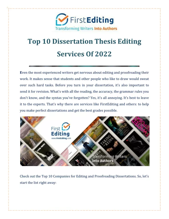 top 10 dissertation thesis editing