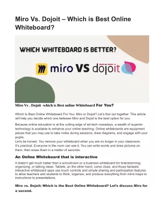 miro vs dojoit which is best online whiteboard