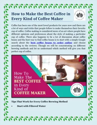 how to make the best coffee in every kind