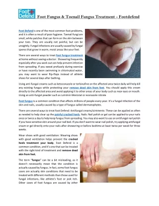 Foot Fungus & Toenail Fungus Treatment - Footdefend