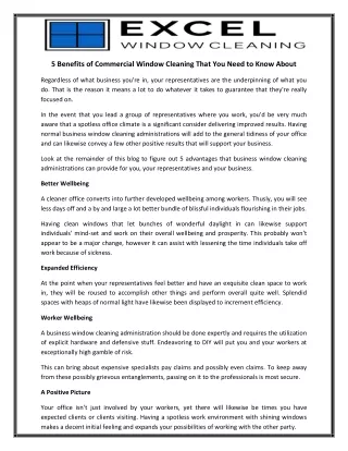 5 Benefits of Commercial Window Cleaning That You Need to Know About