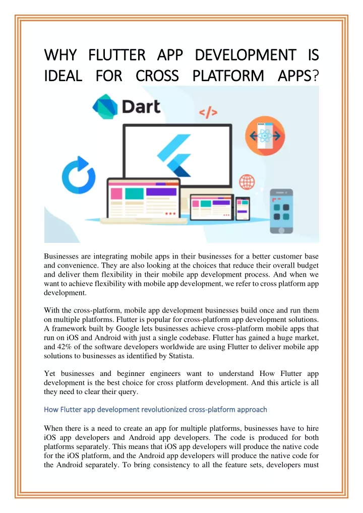 why flutter app development is why flutter