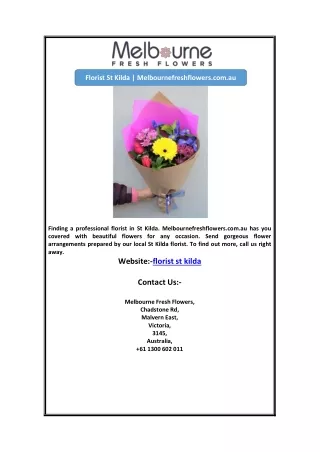 Florist St Kilda | Melbournefreshflowers.com.au