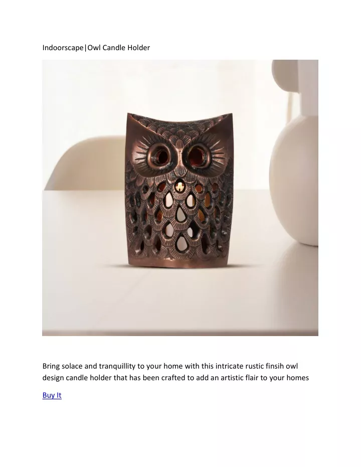indoorscape owl candle holder