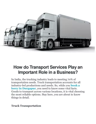 how do transport services play an important role