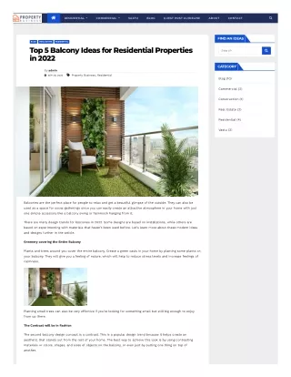 Top 5 Balcony Ideas for Residential Properties in 2022