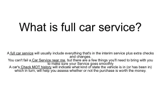 what is full car service