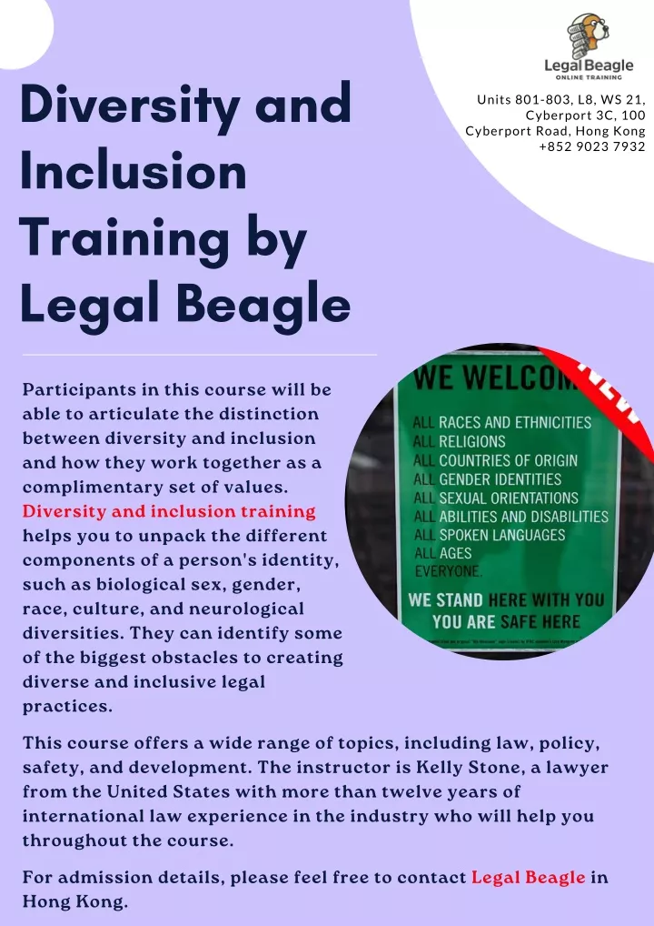 diversity and inclusion training by legal beagle