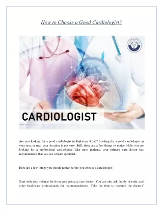 How to Choose a Good Cardiologist?