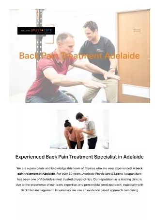 ack pain treatment adelaide