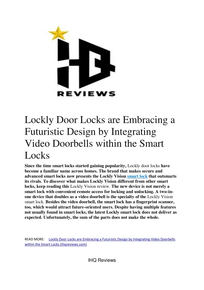 lockly door locks are embracing a futuristic