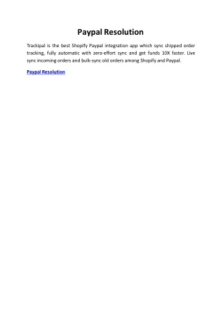paypal resolution