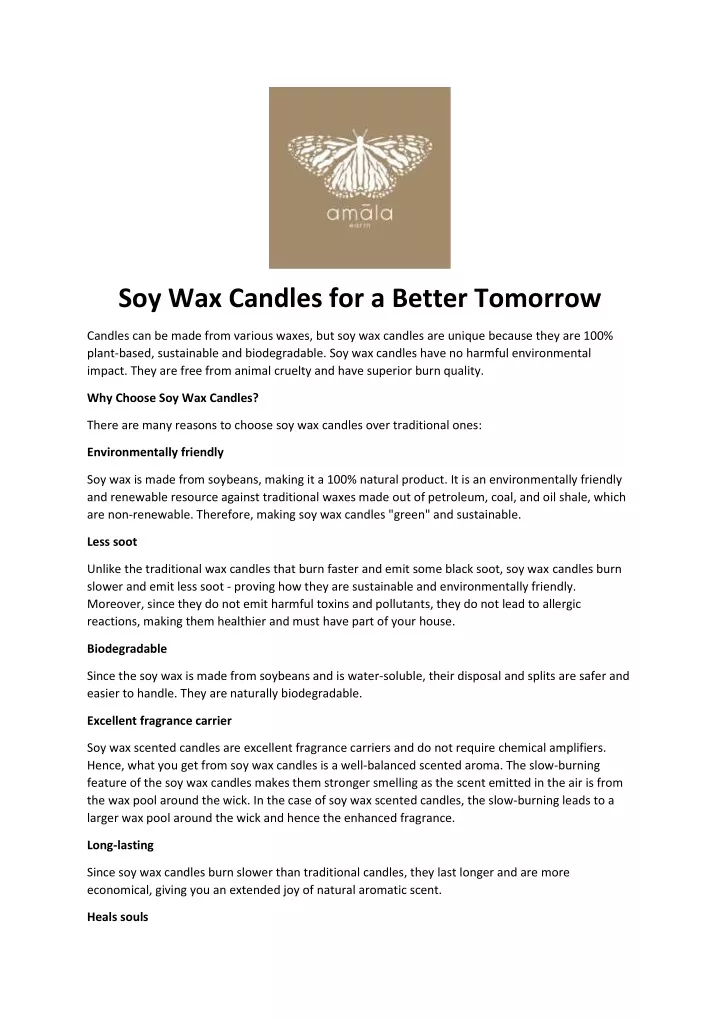 soy wax candles for a better tomorrow