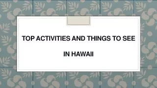 top activities and things to see