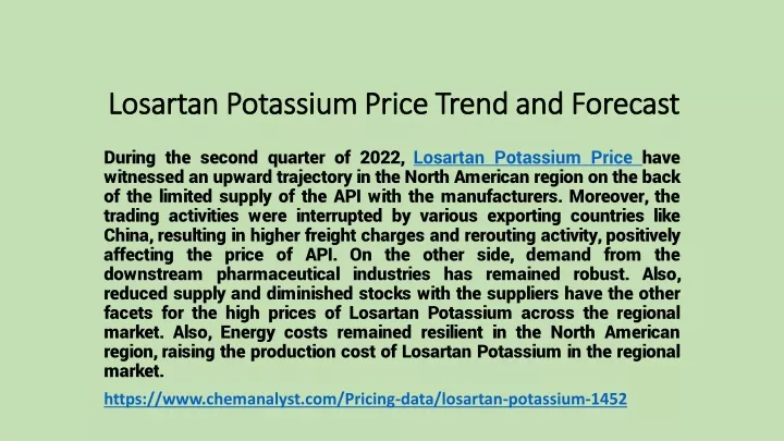 losartan potassium price trend and forecast