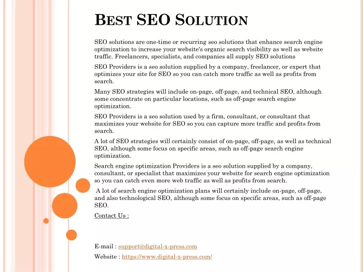 best seo solution