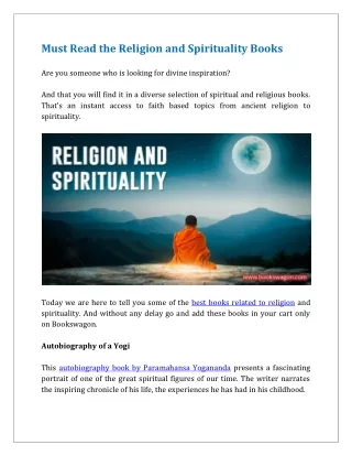 Must Read the Religion and Spirituality Books