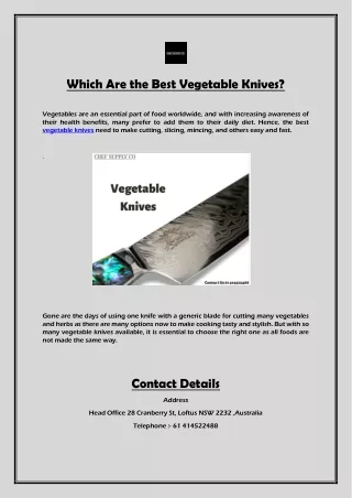 Which Are the Best Vegetable Knives