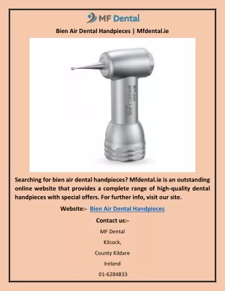 Bien Air Dental Handpieces | Mfdental.ie