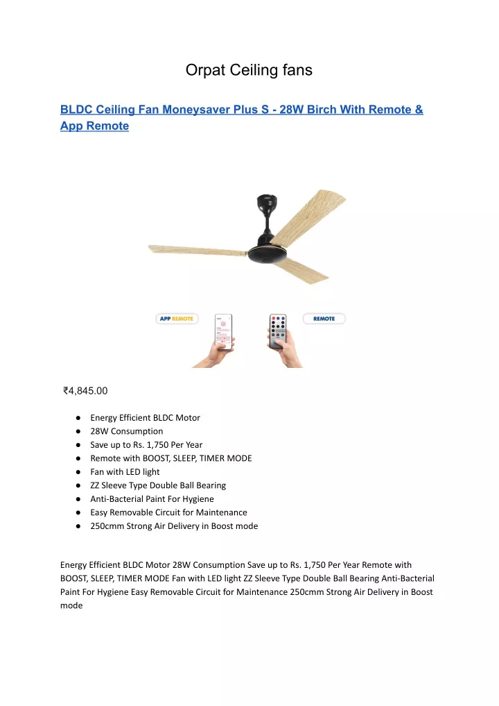 orpat ceiling fans