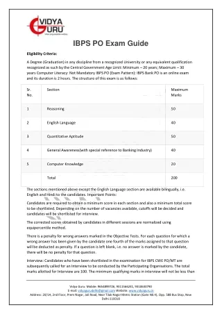ibps po exam guide