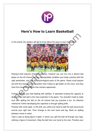 How to Learn Basketball