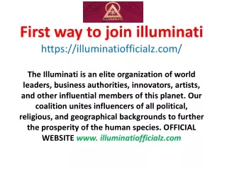 First way to join illuminati