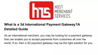 what is a 3d international payment gateway
